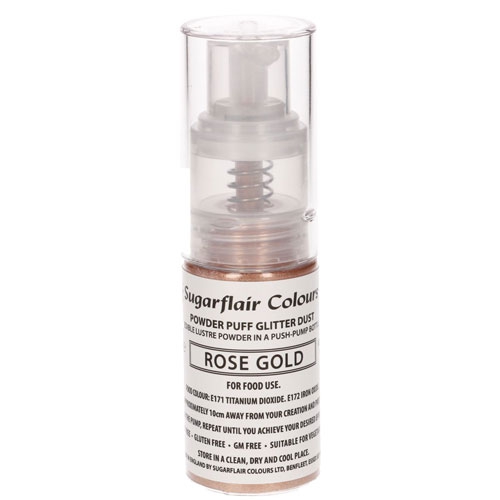Sugarflair Pump Spray Glitter Dust - Rose Gold 10g