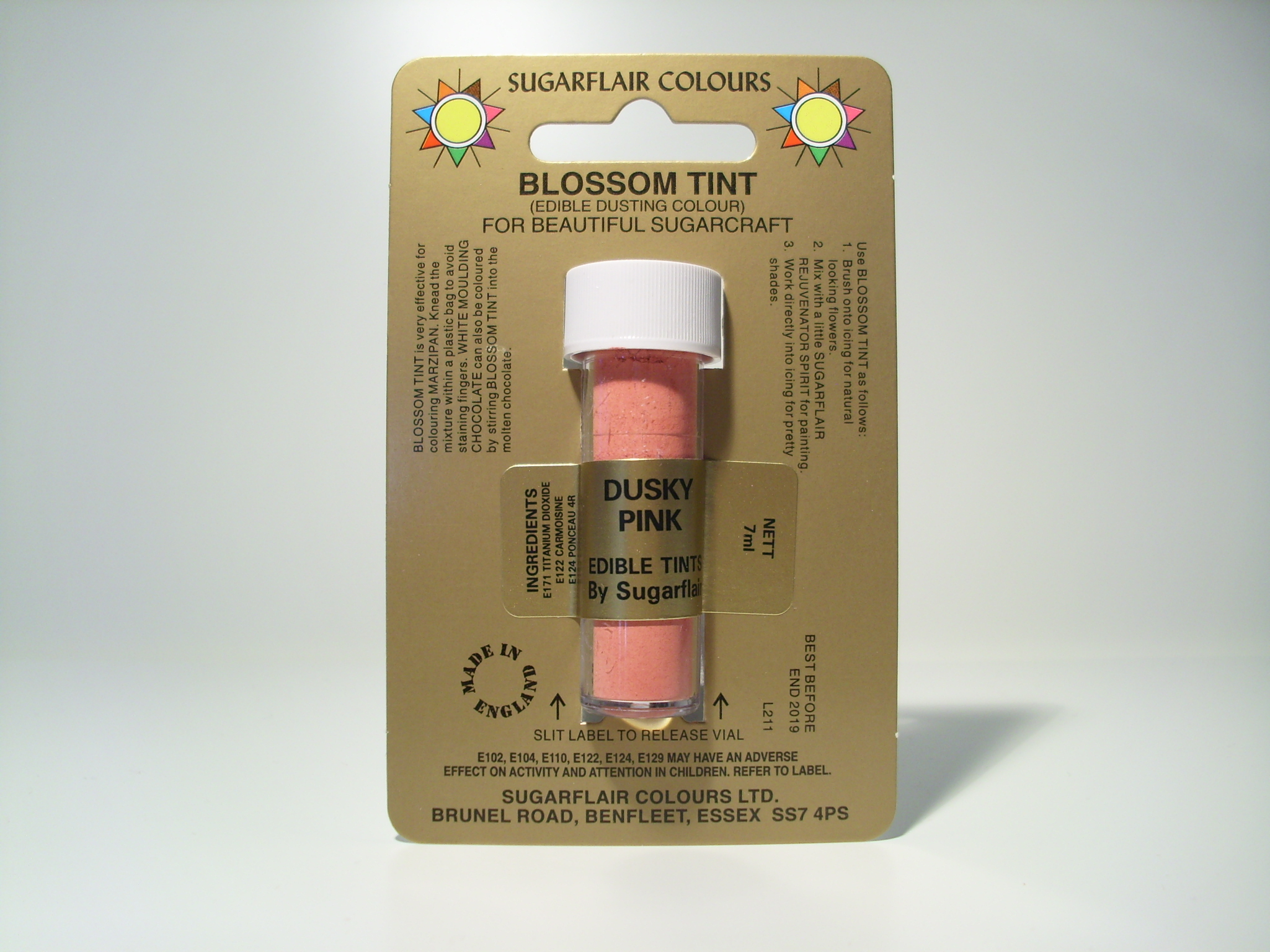 Sugarflair Puder, Dusky Pink, 7ml