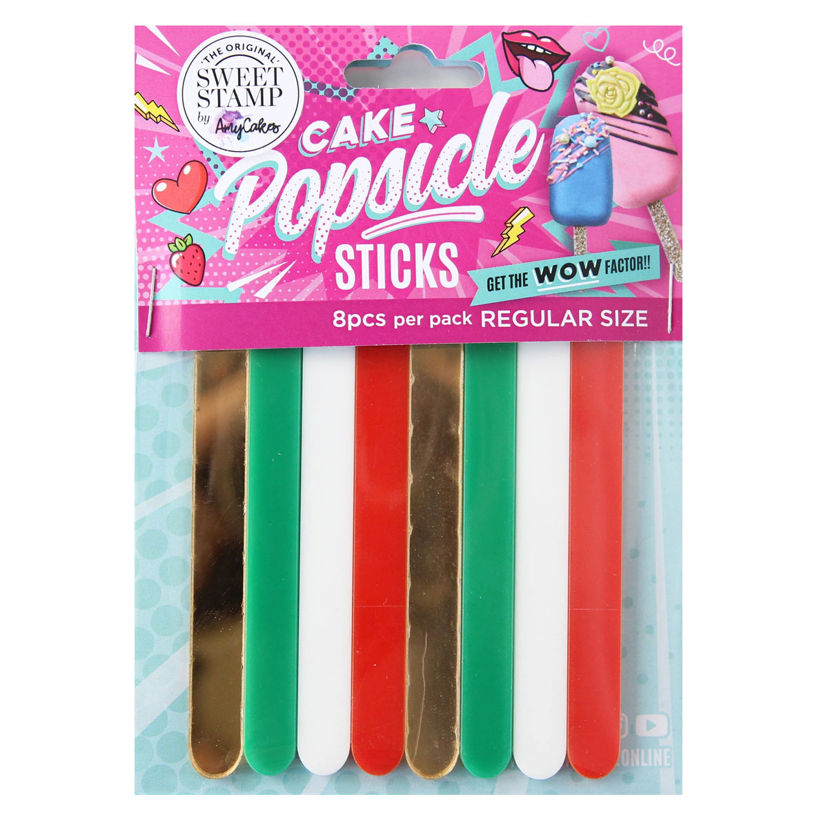 Sweet Stamp Mini Cakesicle Popsicle Sticks - Italy 8 Stück