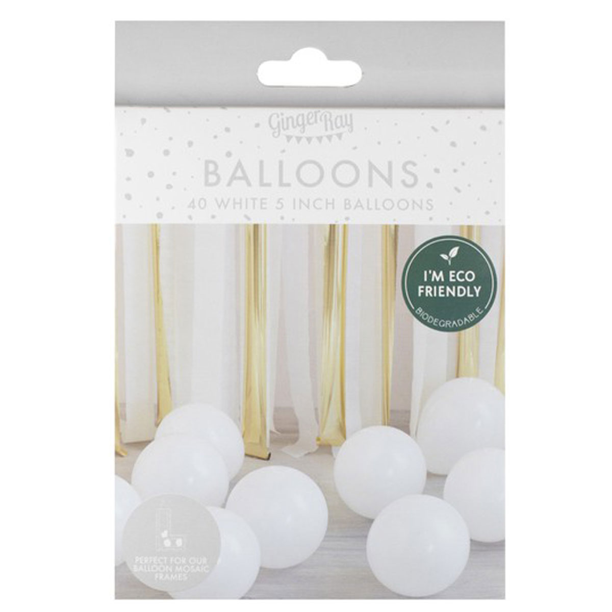 Umweltfreundliche Luftballons - 40 Stück Weiß