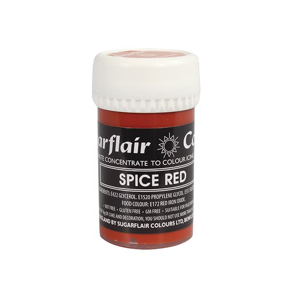 MHD 12/22 Sugarflair Pastell Pastenfarbe – Spicy Red 25g