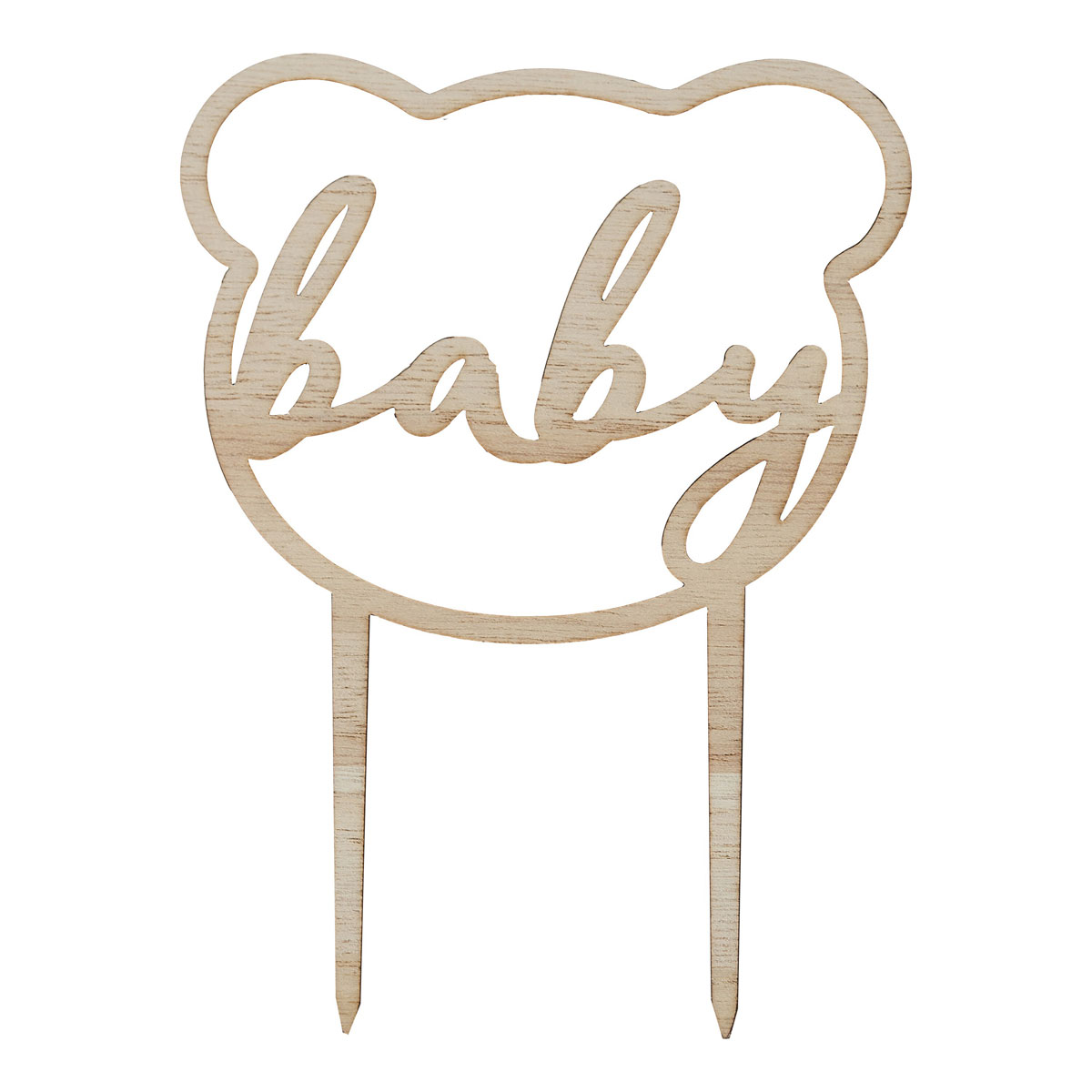 Ginger Ray Holz Cake Topper - Teddy Bär Baby