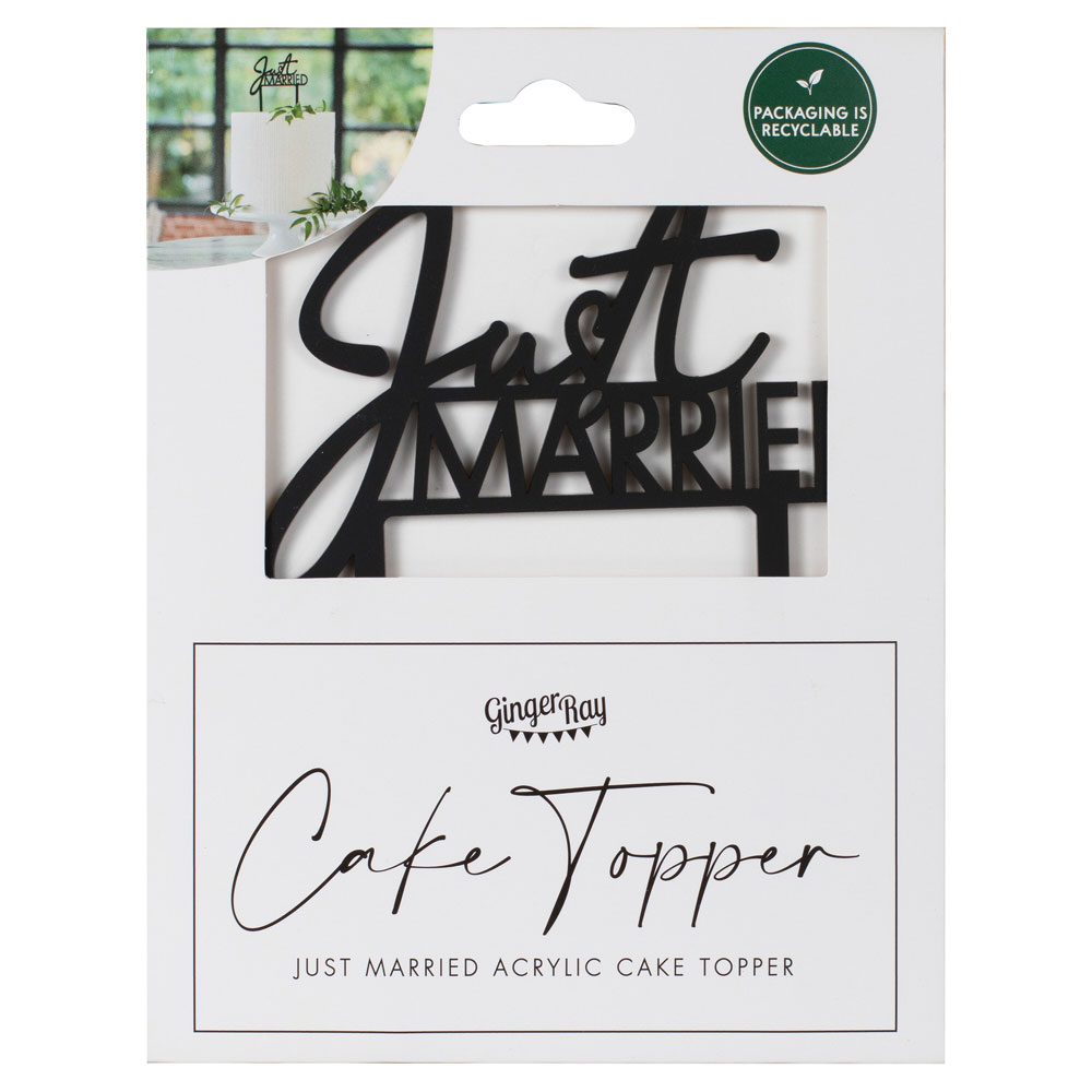 Ginger Ray Acryl Schwarz Just Married