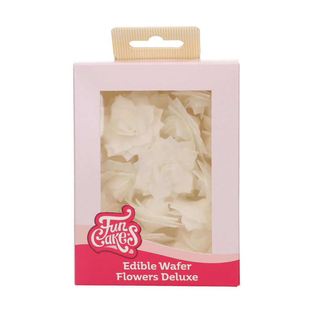 FunCakes Esspapier -Blume Deluxe Rose Rosalia Weiß 15 Stück