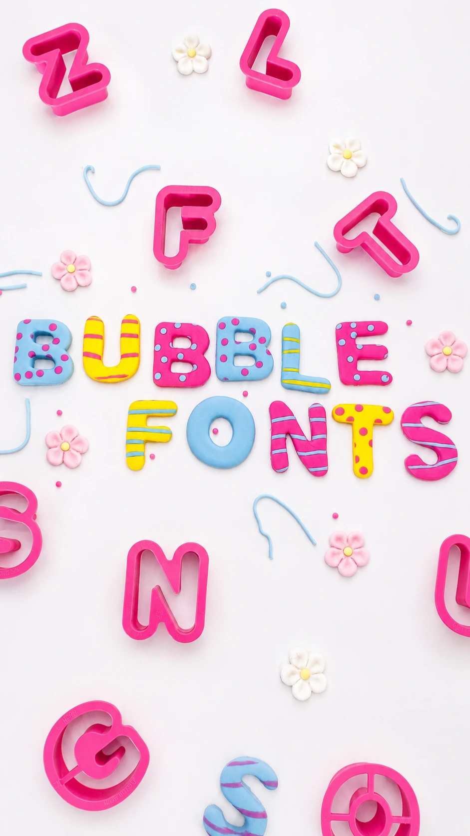 Bubble Fonts Titelbild mit Ausstechformen