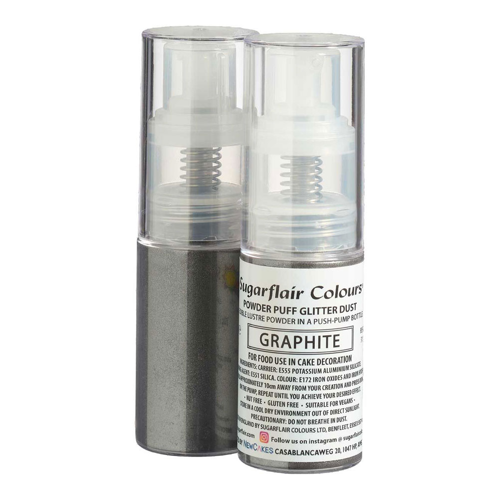 Sugarflair Pump Spray Glitter Dust - Graphite 10g