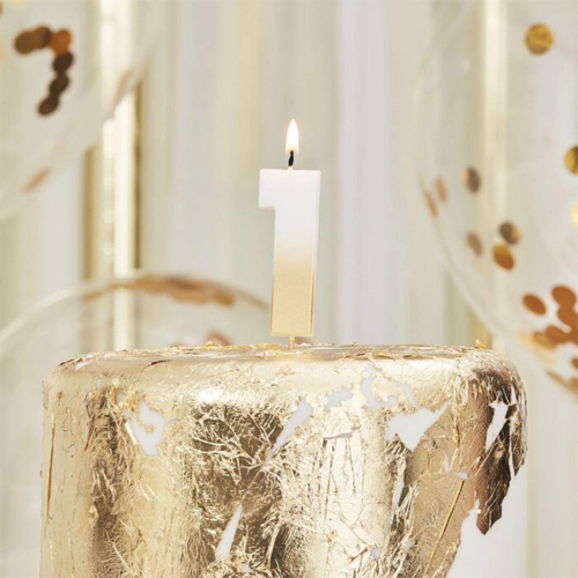 Ginger Ray Geburtstagskerze Mit 3 Zahlen, Gold Ombre – 5 Cm Hoch, Für Kuchen & Deko