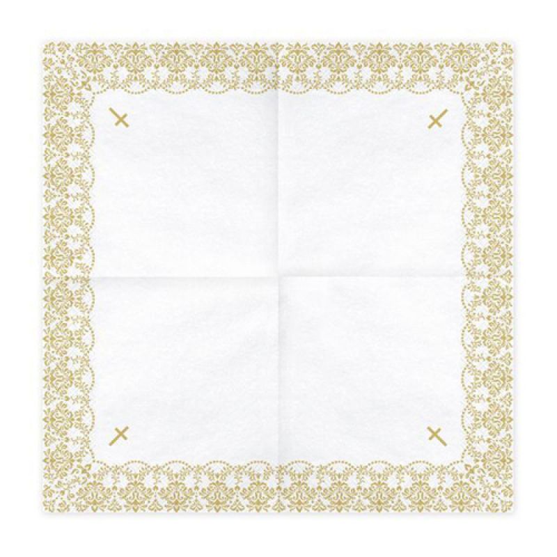 PartyDeco 3-lagige Servietten Weiß Mit Goldpunkten – 20 Stück, 33 X 33 Cm – Perfekt Für Geburtstag, Taufe & Feiern